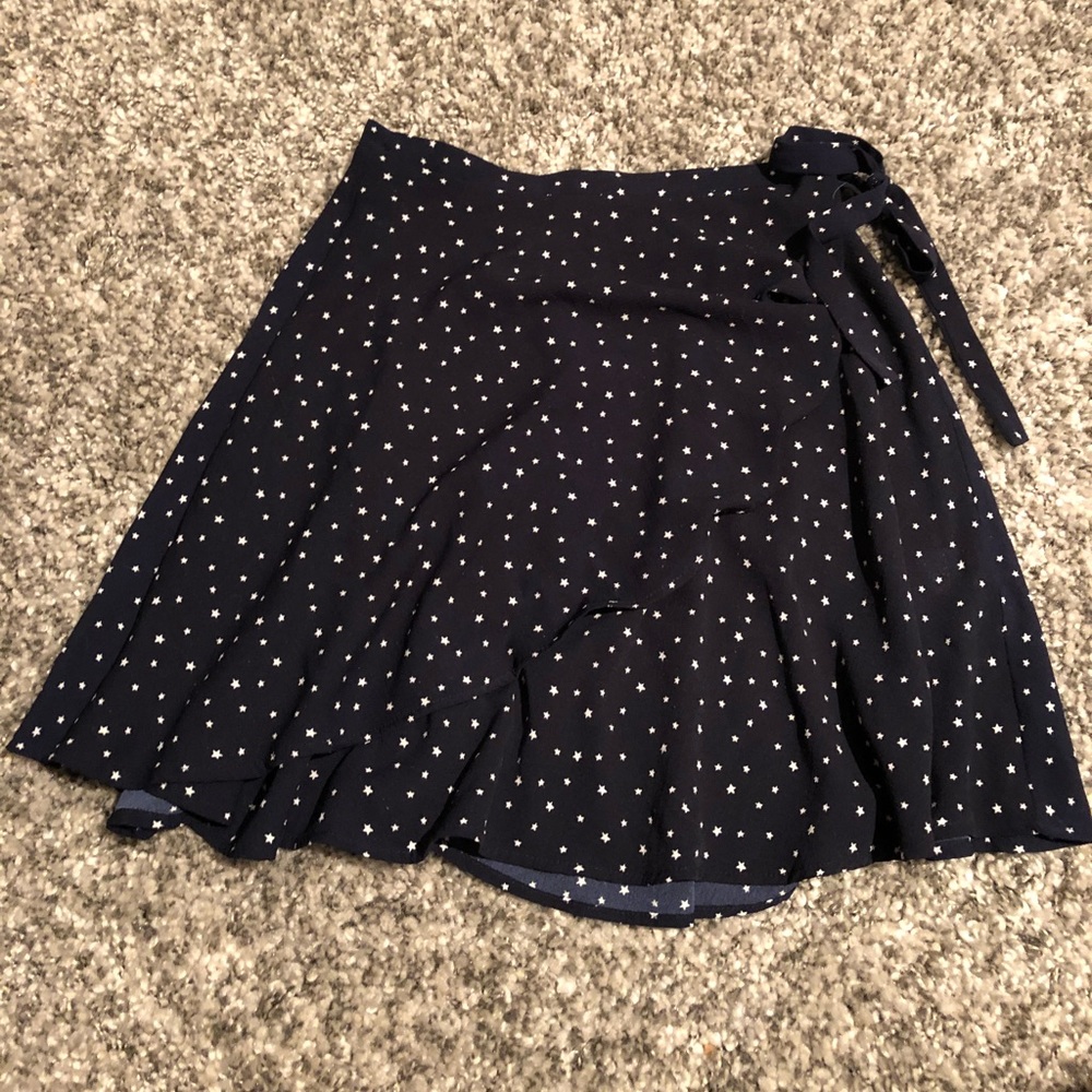 Star Print Wrap Skirt